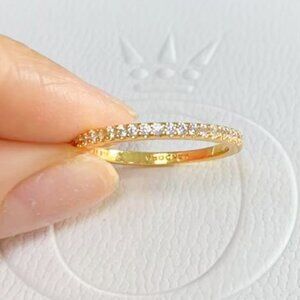 Pandora Row Ring Broken Diamond Ring Stacking Half Circle Ring